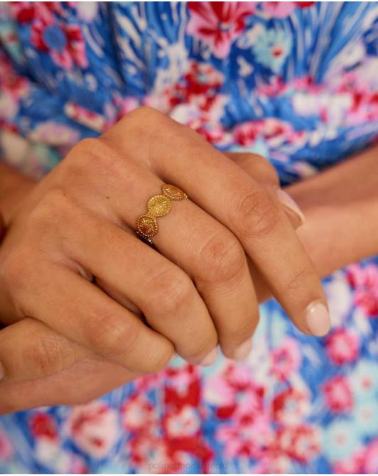 Pierścionek z monetą Samanty złoto/platynaPolin et moi Akcesoria 0TTF393