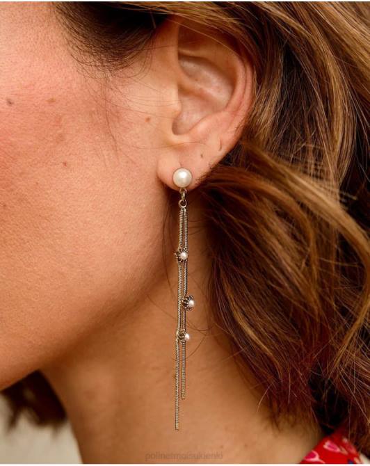 kolczyki kwiaty Patrycja złoto/platynaPolin et moi Akcesoria 0TTF407