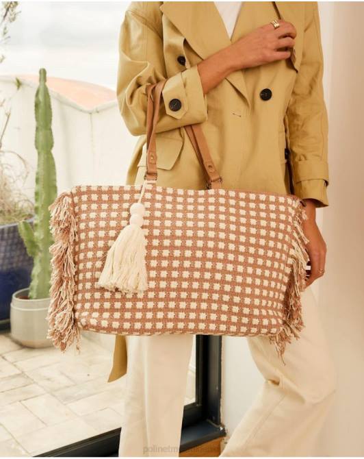 Torebka z pomponami Estefania wielbłądPolin et moi Akcesoria 0TTF396