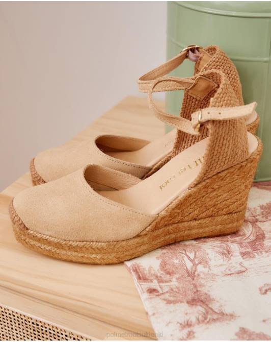 Espadryle na koturnie Fabrizia piasekPolin et moi obuwie 0TTF476