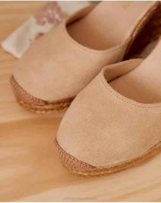 Espadryle na koturnie Fabrizia piasekPolin et moi obuwie 0TTF476