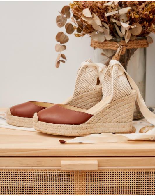 espadryle ze skóry Yana brązowyPolin et moi obuwie 0TTF456