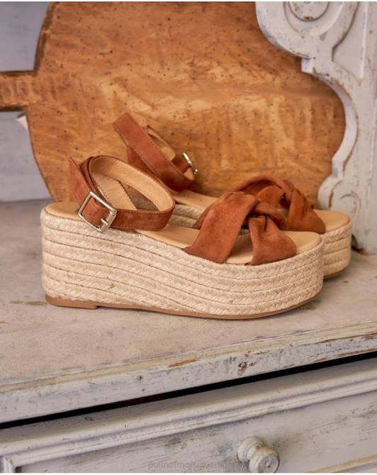 Sandały na platformie Yasemin brązowyPolin et moi obuwie 0TTF427