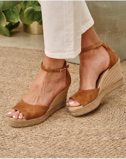 sandał na koturnie liliya kolor ciemnoszaryPolin et moi obuwie 0TTF408