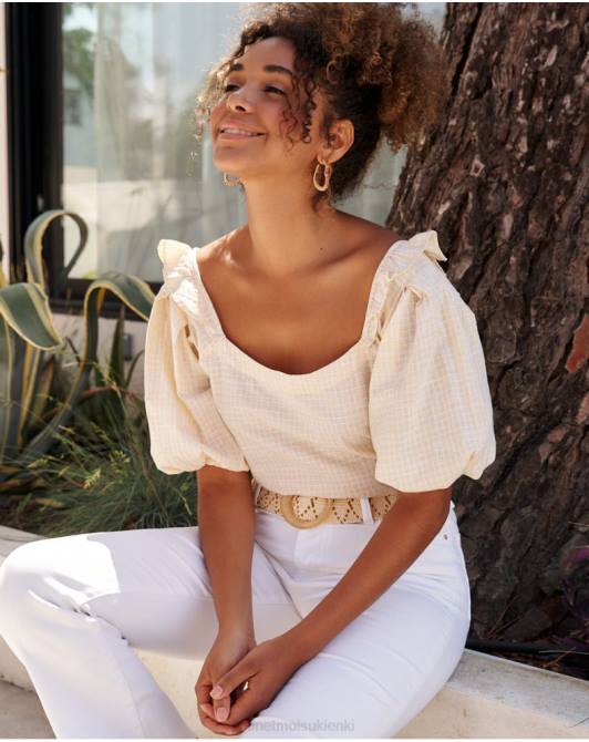 Bluzka z szałwią abullonada pistacja/limonkaPolin et moi odzież 0TTF168