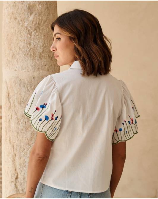 Koszula wzburzona Amira białyPolin et moi odzież 0TTF181