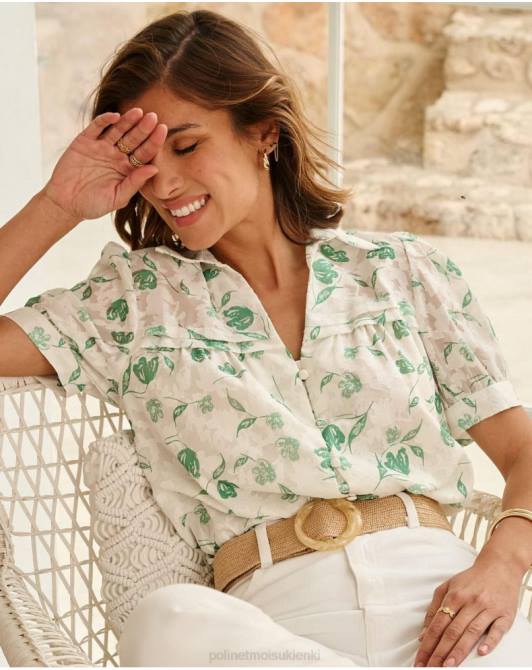 bluzka kwiaty oli szmaragdowo-zielonyPolin et moi odzież 0TTF161