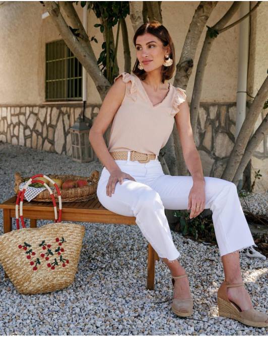 bluzka marszczona Rosalinda beżowyPolin et moi odzież 0TTF187