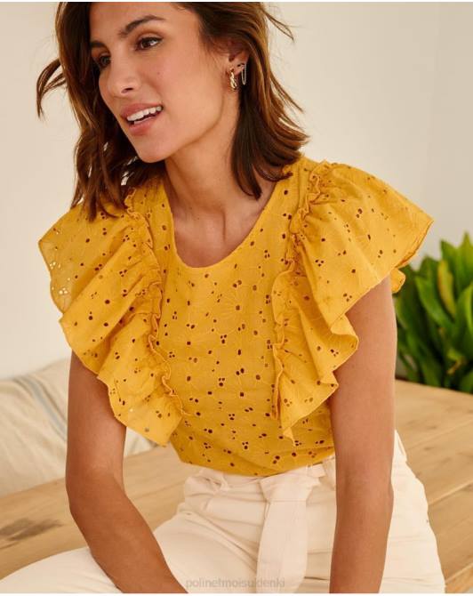 bluzka marszczona ochraPolin et moi odzież 0TTF213