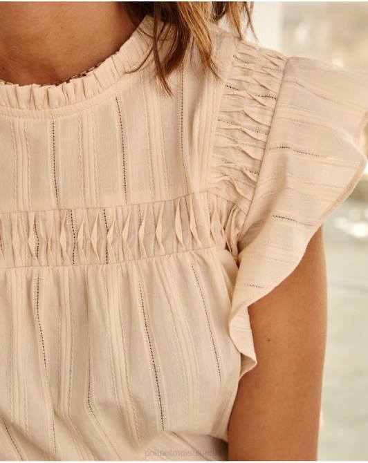 bluzka z falbaną saroa beżowyPolin et moi odzież 0TTF162