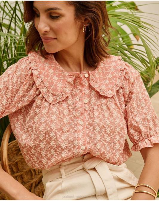 bluzka z haftem herbacianym makijażPolin et moi odzież 0TTF164