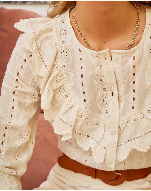 haftowana koszula Lia surowyPolin et moi odzież 0TTF208