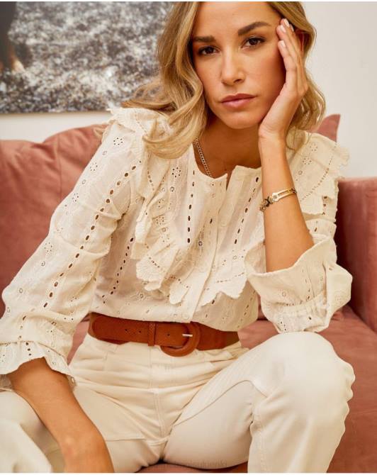 haftowana koszula Lia surowyPolin et moi odzież 0TTF208