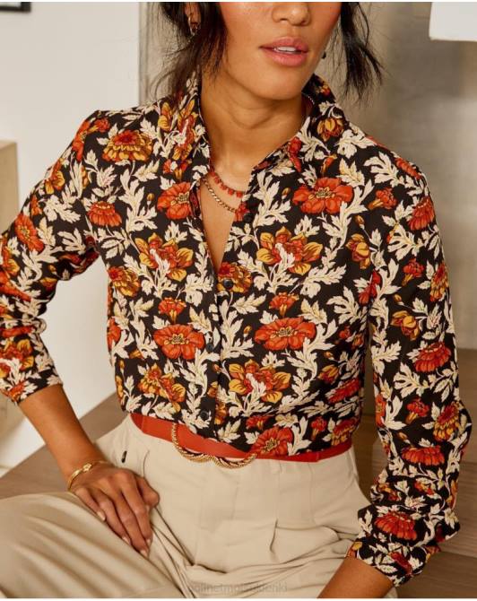 koszula Cira w kwiaty czarnyPolin et moi odzież 0TTF226