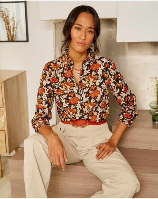 koszula Cira w kwiaty czarnyPolin et moi odzież 0TTF226