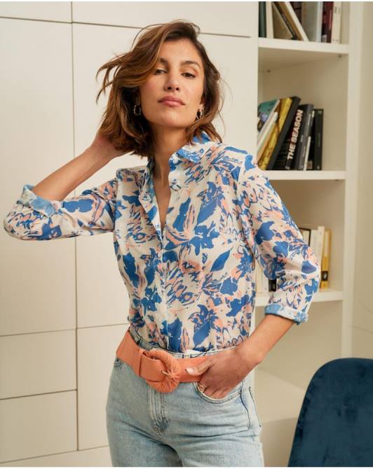 koszula w kwiaty aury dżinsowaPolin et moi odzież 0TTF218