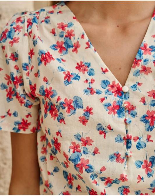 koszula w kwiaty kaia klein niebieskiPolin et moi odzież 0TTF180