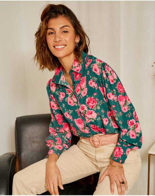 różowa koszula zielony lasPolin et moi odzież 0TTF230