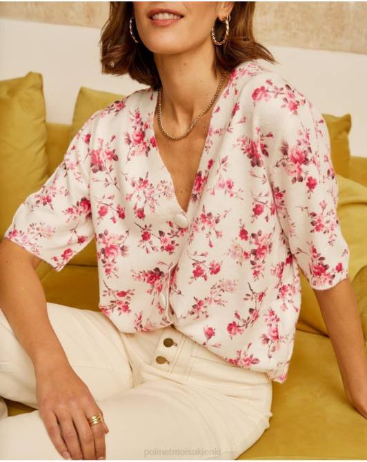 Kardigan Famara w kwiaty RóżaPolin et moi odzież 0TTF352