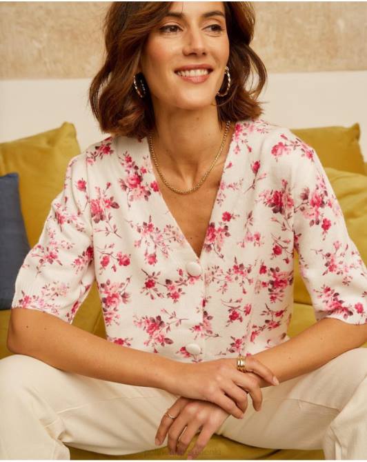 Kardigan Famara w kwiaty RóżaPolin et moi odzież 0TTF352