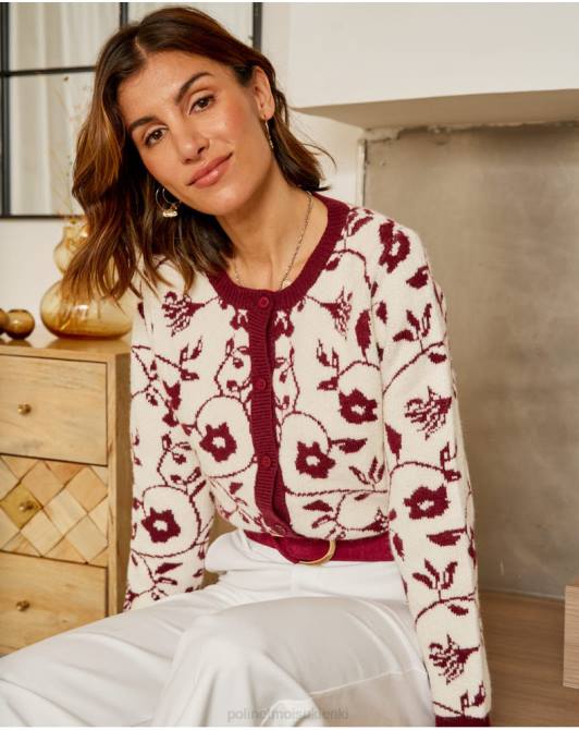 Kardigan z nadrukiem Sofia surowyPolin et moi odzież 0TTF357