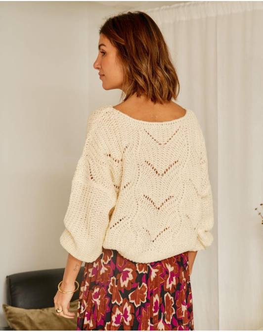 sweter szeroki Priscilla surowyPolin et moi odzież 0TTF354