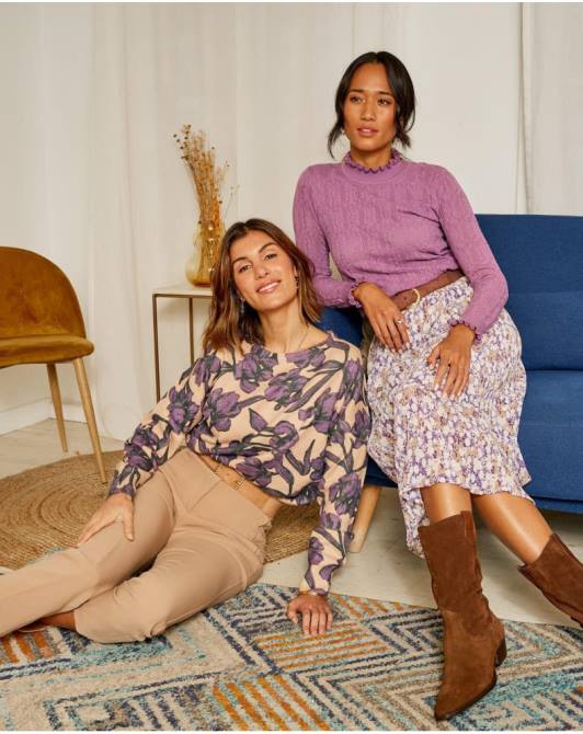 sweter w kwiaty fiore liliowyPolin et moi odzież 0TTF360