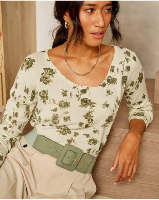 sweterek kwiaty etna KakiPolin et moi odzież 0TTF349