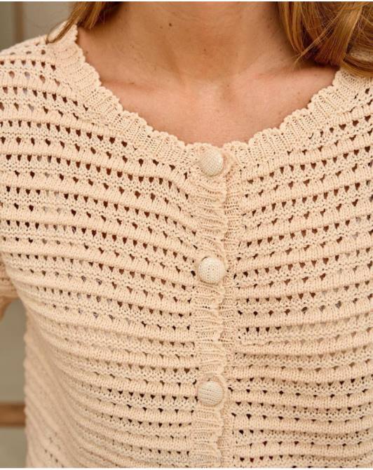 sweterek z dzianiny niewód beżowyPolin et moi odzież 0TTF353