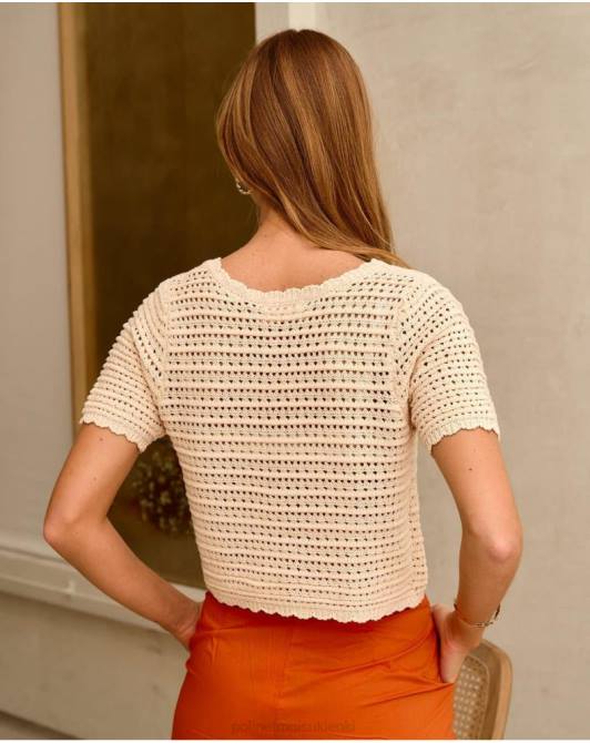 sweterek z dzianiny niewód beżowyPolin et moi odzież 0TTF353