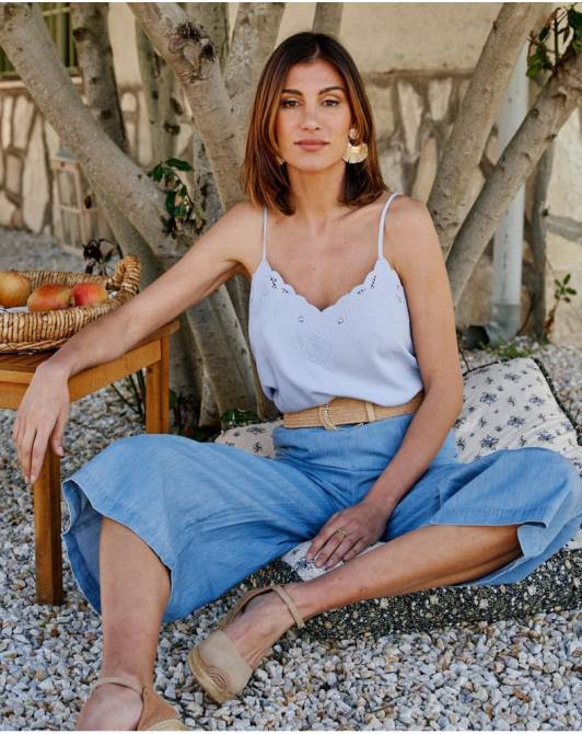 Top z haftem Malala niebiańskiPolin et moi odzież 0TTF264