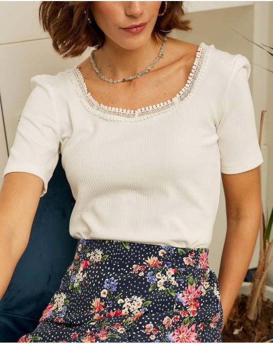 górna koronkowa giorgia białyPolin et moi odzież 0TTF288