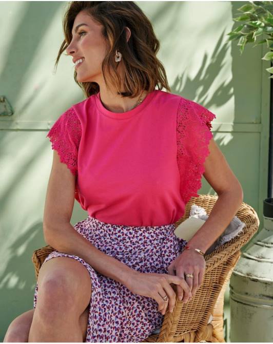 górna marszczona sissi fuksjaPolin et moi odzież 0TTF275