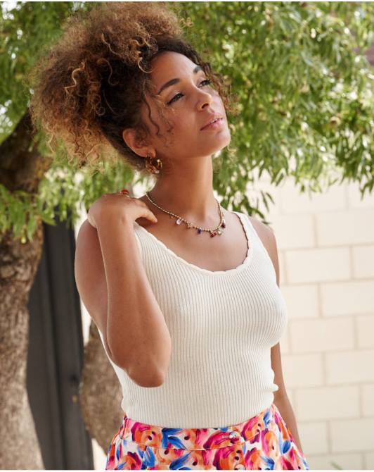 top z dzianiny delia beżowyPolin et moi odzież 0TTF280