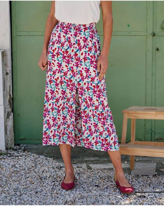 spódnica midi z falbaną fioletowyPolin et moi odzież 0TTF308