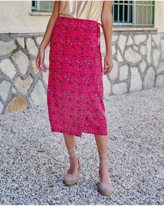 spódnica w kwiaty Stella fuksjaPolin et moi odzież 0TTF316