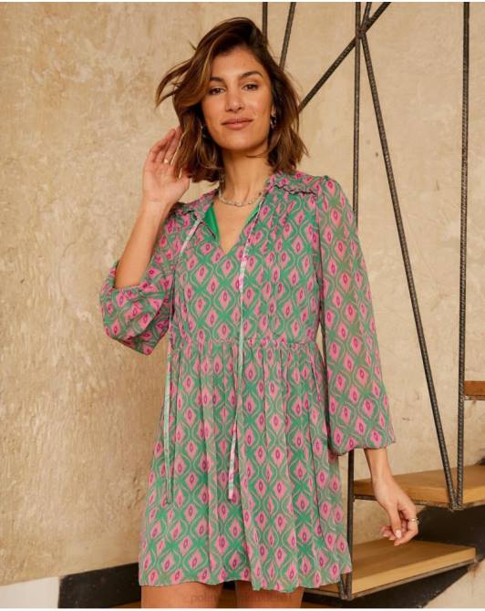 Geometryczna sukienka Rafaelli szmaragdowo-zielonyPolin et moi odzież 0TTF135
