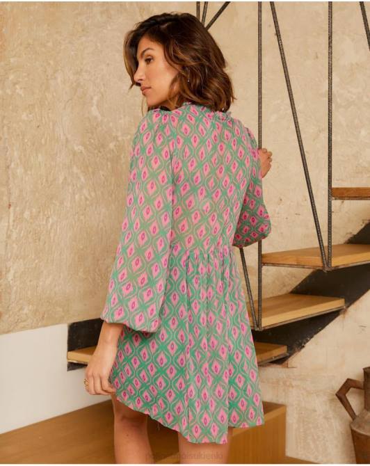 Geometryczna sukienka Rafaelli szmaragdowo-zielonyPolin et moi odzież 0TTF135