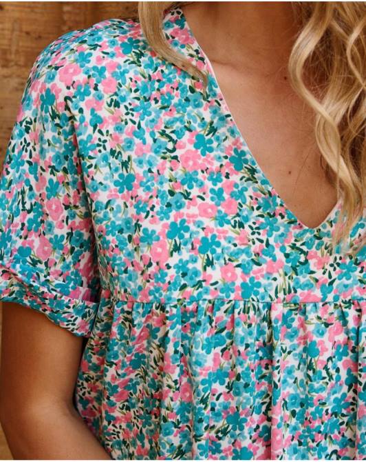 Izabela z małpką babydoll turkusPolin et moi odzież 0TTF4