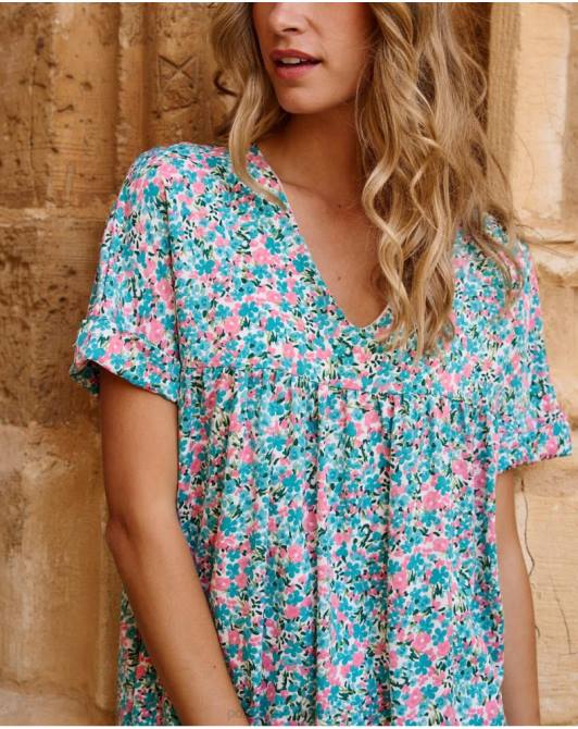 Izabela z małpką babydoll turkusPolin et moi odzież 0TTF4