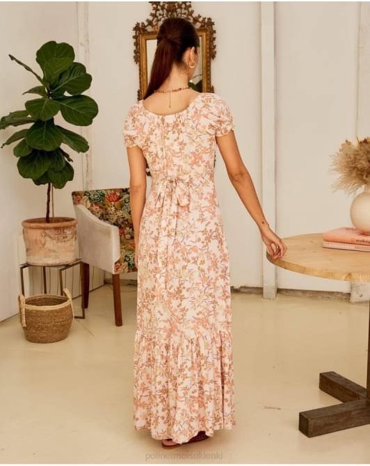 Izolda w kwiatowej sukience łosośPolin et moi odzież 0TTF94