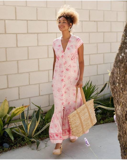 Sukienka Adriana zapinana na guziki RóżaPolin et moi odzież 0TTF13