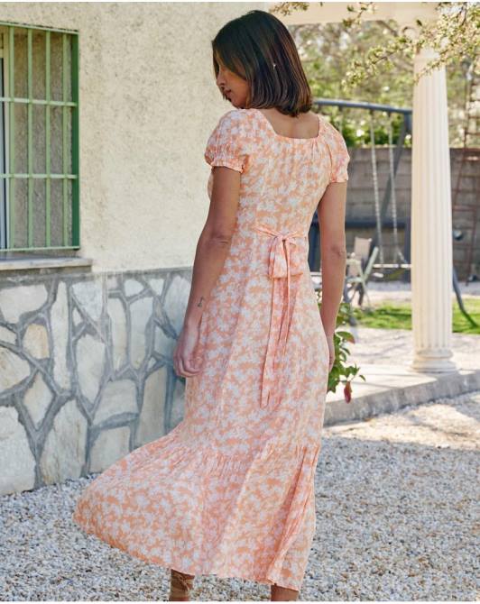 Sukienka Cleofe zapinana na guziki brzoskwiniaPolin et moi odzież 0TTF90