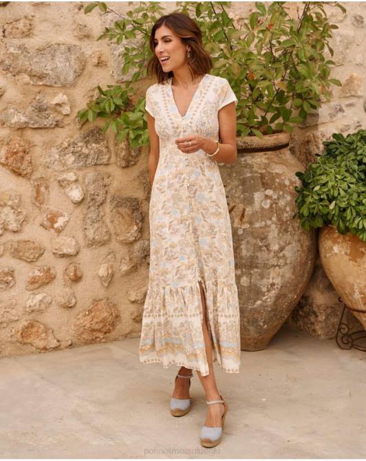 Sukienka Martina zapinana na guziki niebiańskiPolin et moi odzież 0TTF6