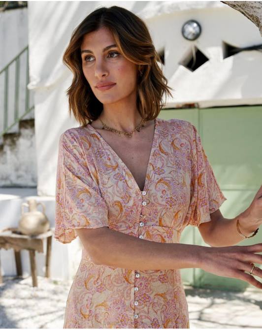 Sukienka zapinana na guziki Agustiny ochraPolin et moi odzież 0TTF110