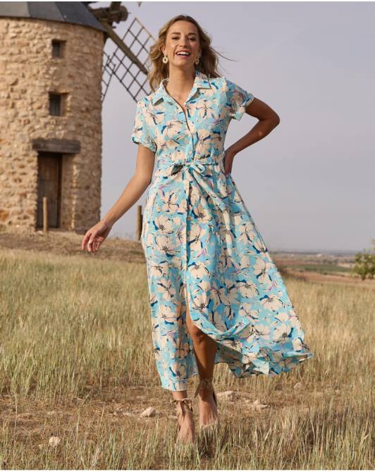 granatowa sukienka koszulowa niebiańskiPolin et moi odzież 0TTF99