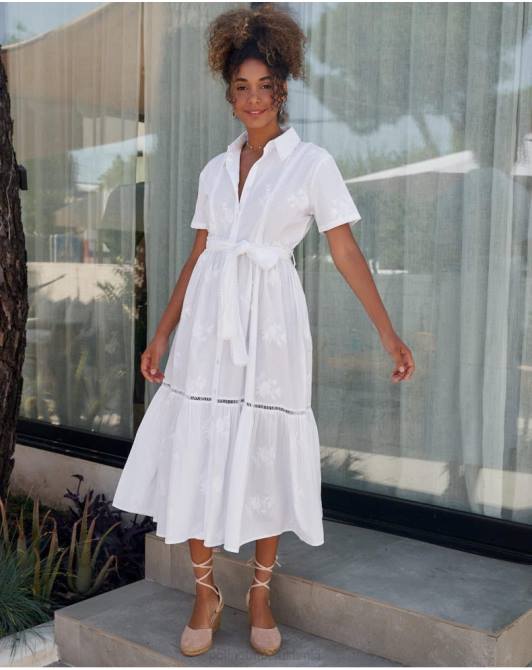 koszulowa sukienka Lyndy białyPolin et moi odzież 0TTF25