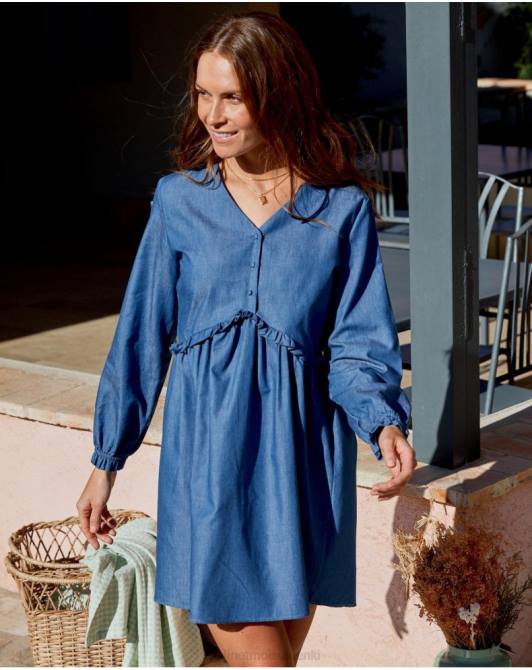 kowbojska sukienka z Mediolanu dżinsowaPolin et moi odzież 0TTF101