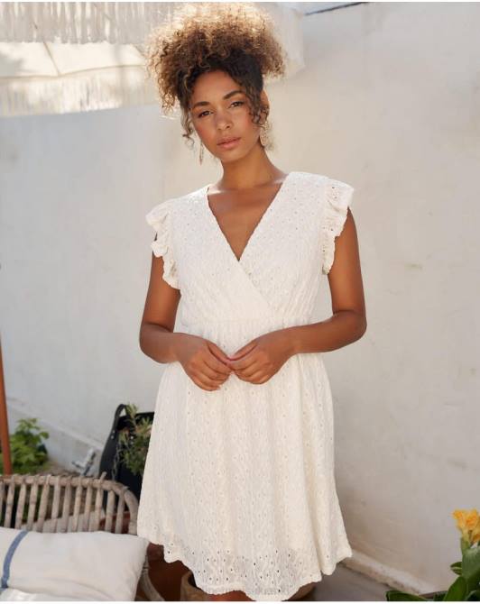 mina ażurowa sukienka surowyPolin et moi odzież 0TTF37