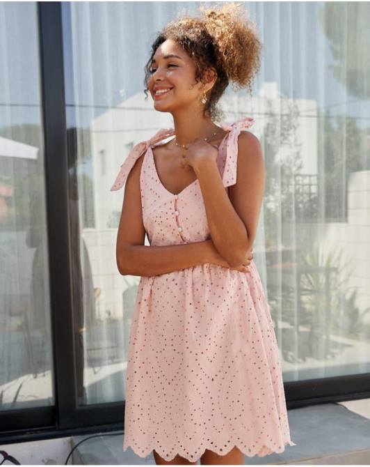 sukienka Berta krawaty RóżaPolin et moi odzież 0TTF3